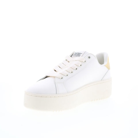 Diesel S-Athene Bold W Womens White Leather Lifestyle Sneakers Shoes