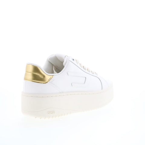 Diesel S-Athene Bold W Womens White Leather Lifestyle Sneakers Shoes