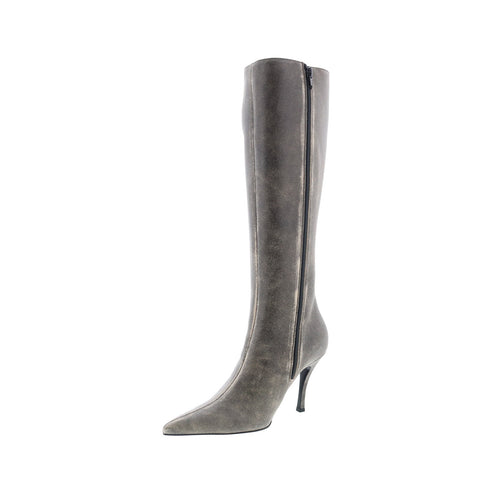 Diesel D-Venus HBT Y03207-PR080-H3116 Womens Gray Leather Knee High Boots