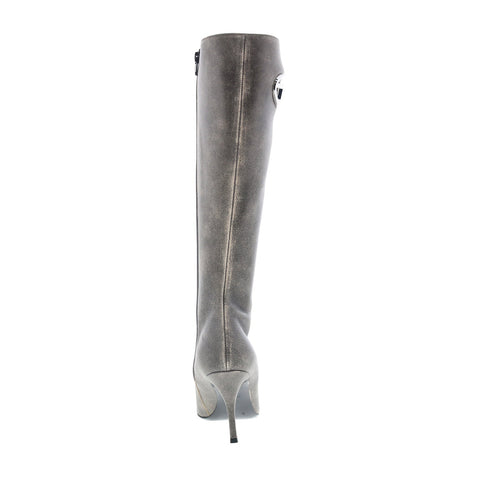 Diesel D-Venus HBT Y03207-PR080-H3116 Womens Gray Leather Knee High Boots