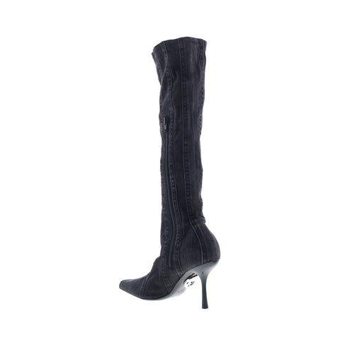 Diesel D-Eclipse KBT Y03222-P0585-H1939 Womens Black Canvas Knee High Boots
