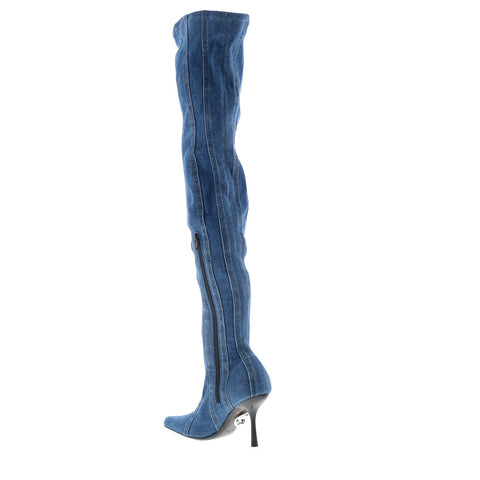 Diesel D-Eclipse TBT C Y03223-P0585-H5414 Womens Blue Over The Knee Boots