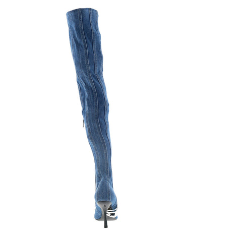 Diesel D-Eclipse TBT C Y03223-P0585-H5414 Womens Blue Over The Knee Boots