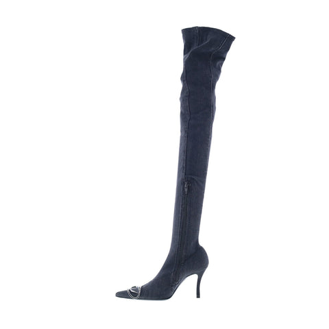 Diesel D-Venus TBT D Y03316-P6078-T8013 Womens Black Over The Knee Boots
