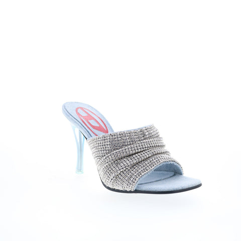 Diesel D-Sydney SDL S Y03341-P6071-HA043 Womens Gray Heeled Sandals Shoes