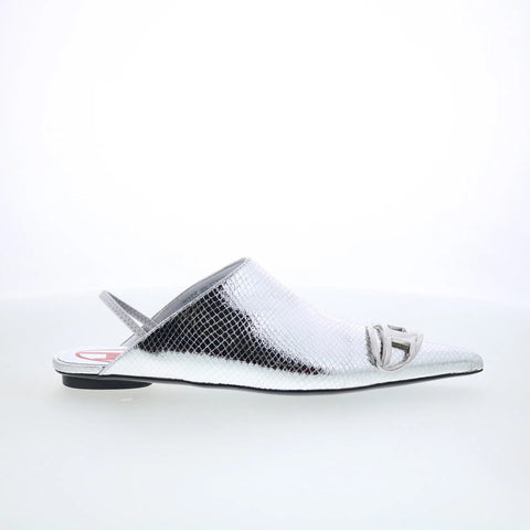 Diesel D-Venus B Y03367-P6356-T9002 Womens Silver Slingback Flats Shoes