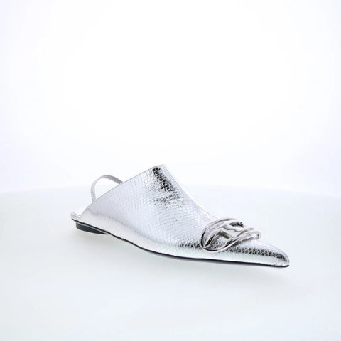 Diesel D-Venus B Y03367-P6356-T9002 Womens Silver Slingback Flats Shoes