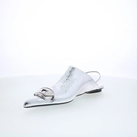 Diesel D-Venus B Y03367-P6356-T9002 Womens Silver Slingback Flats Shoes