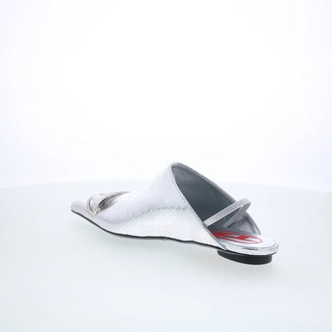 Diesel D-Venus B Y03367-P6356-T9002 Womens Silver Slingback Flats Shoes