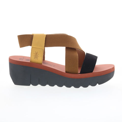 Fly London Yabi YABI922FLY-002 Womens Brown Leather Platform Sandals Shoes
