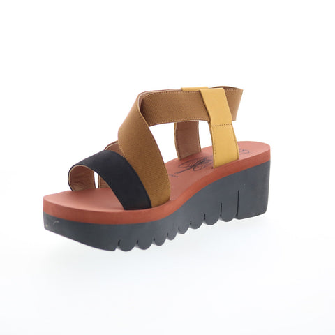Fly London Yabi YABI922FLY-002 Womens Brown Leather Platform Sandals Shoes