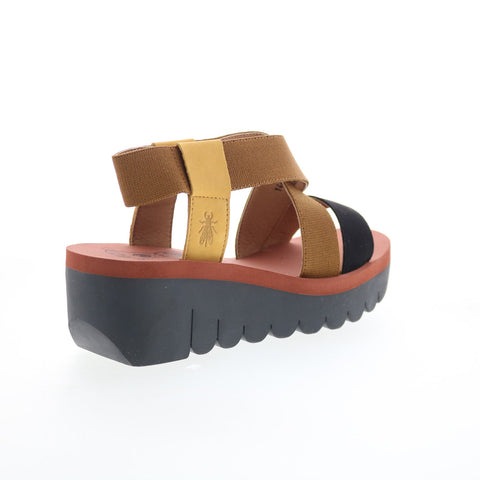 Fly London Yabi YABI922FLY-002 Womens Brown Leather Platform Sandals Shoes