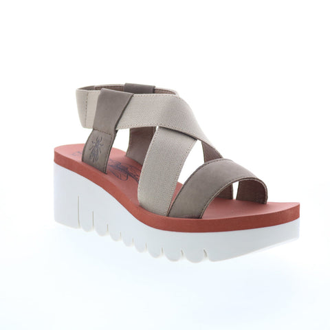 Fly London Yabi YABI922FLY-011 Womens Gray Leather Platform Sandals Shoes
