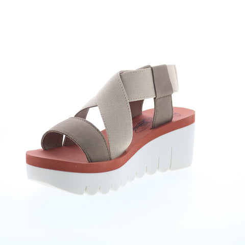 Fly London Yabi YABI922FLY-011 Womens Gray Leather Platform Sandals Shoes