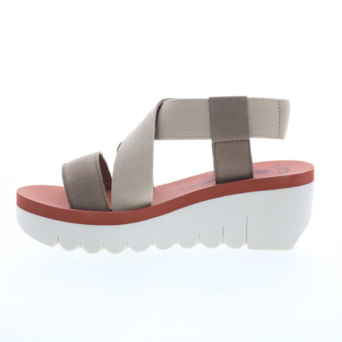 Fly London Yabi YABI922FLY-011 Womens Gray Leather Platform Sandals Shoes