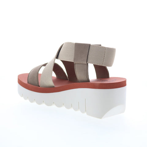 Fly London Yabi YABI922FLY-011 Womens Gray Leather Platform Sandals Shoes