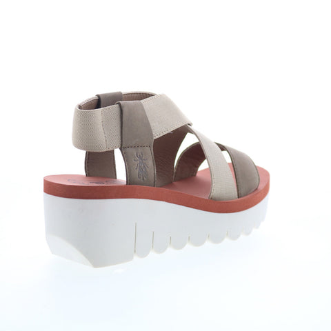 Fly London Yabi YABI922FLY-011 Womens Gray Leather Platform Sandals Shoes