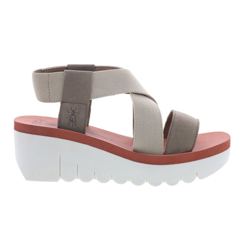 Fly London Yabi YABI922FLY-011 Womens Gray Leather Platform Sandals Shoes