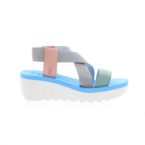 Fly London Yabi YABI922FLY-003 Womens Gray Leather Platform Sandals Shoes