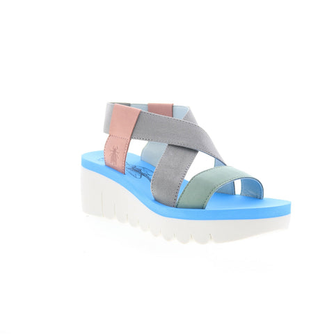 Fly London Yabi YABI922FLY-003 Womens Gray Leather Platform Sandals Shoes