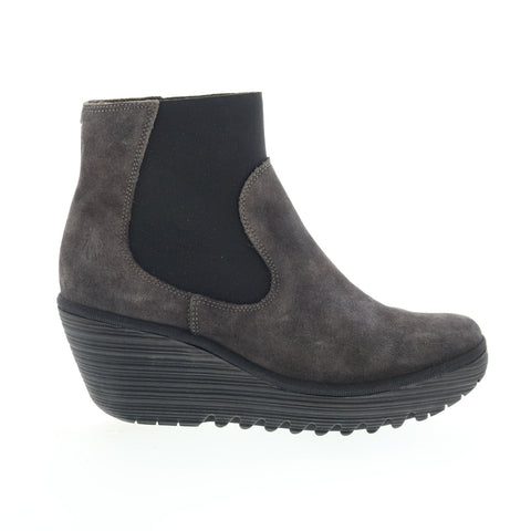 Fly London Yade YADE398FLY-006 Womens Gray Suede Ankle & Booties Boots