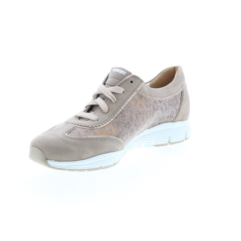 Mephisto Yael Womens Gray Leather Lace Up Lifestyle Sneakers Shoes