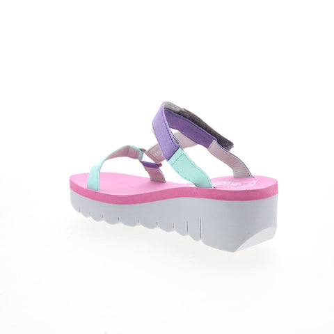 Fly London Yaka YAKA037FLY-001 Womens Gray Leather Platform Sandals Shoes