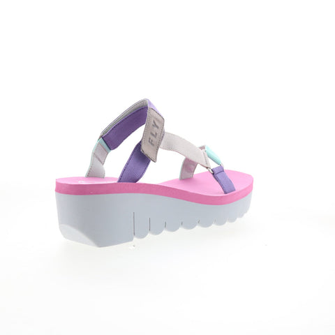 Fly London Yaka YAKA037FLY-001 Womens Gray Leather Platform Sandals Shoes