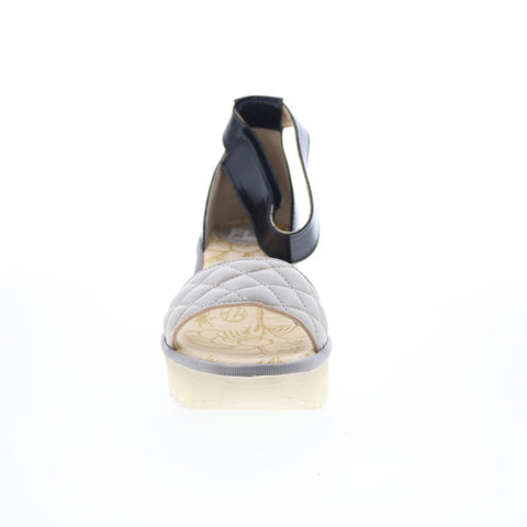 Fly London Yaru YARU471FLY-001 Womens Silver Leather Wedges Sandals Shoes