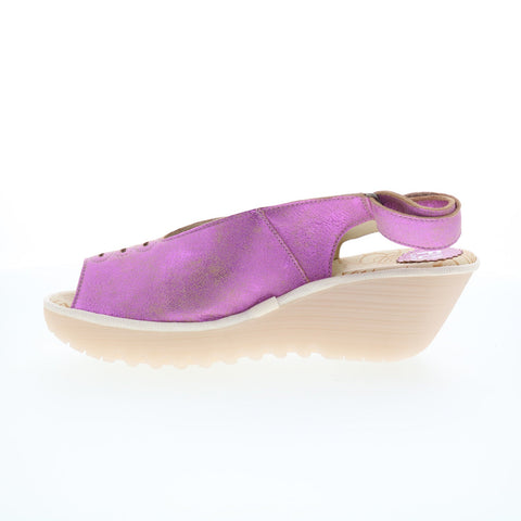Fly London Yeay YEAY387FLY-013 Womens Pink Leather Wedges Sandals Shoes