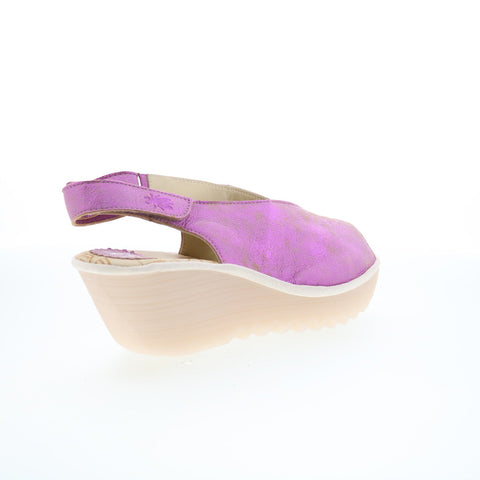 Fly London Yeay YEAY387FLY-013 Womens Pink Leather Wedges Sandals Shoes