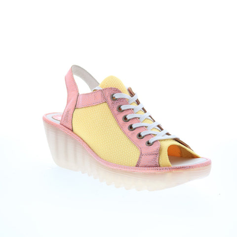 Fly London Yedu YEDU158FLY-015 Womens Yellow Leather Wedges Sandals Shoes