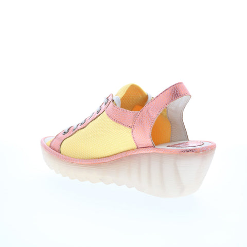 Fly London Yedu YEDU158FLY-015 Womens Yellow Leather Wedges Sandals Shoes