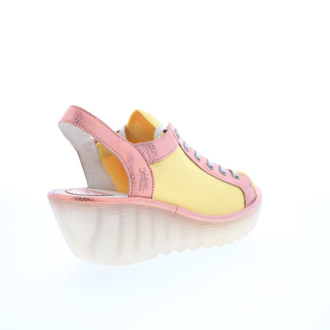 Fly London Yedu YEDU158FLY-015 Womens Yellow Leather Wedges Sandals Shoes