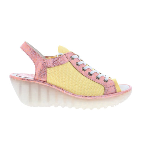 Fly London Yedu YEDU158FLY-015 Womens Yellow Leather Wedges Sandals Shoes