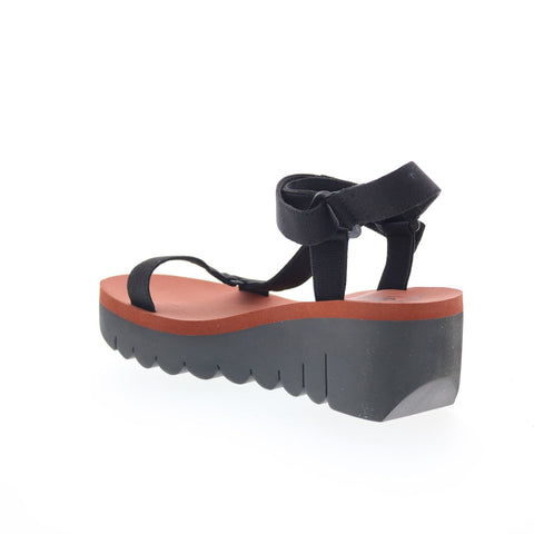 Fly London Yefa YEFA726FLY-000 Womens Black Leather Platform Sandals Shoes