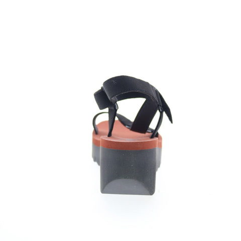 Fly London Yefa YEFA726FLY-000 Womens Black Leather Platform Sandals Shoes