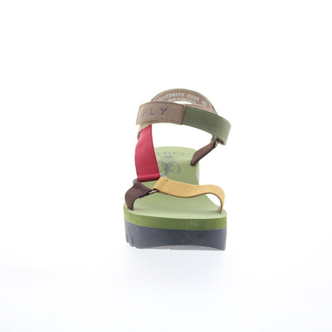 Fly London Yefa YEFA726FLY-012 Womens Green Leather Platform Sandals Shoes