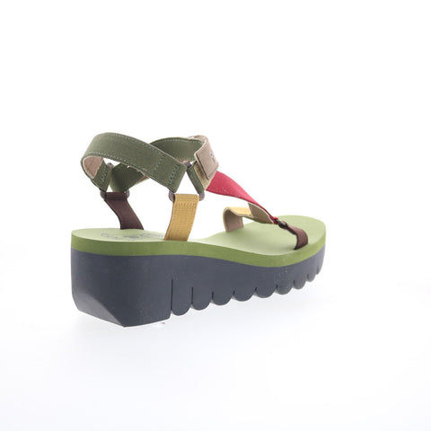 Fly London Yefa YEFA726FLY-012 Womens Green Leather Platform Sandals Shoes