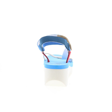 Fly London Yefa YEFA726FLY-004 Womens Blue Leather Platform Sandals Shoes