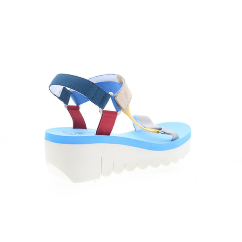 Fly London Yefa YEFA726FLY-004 Womens Blue Leather Platform Sandals Shoes