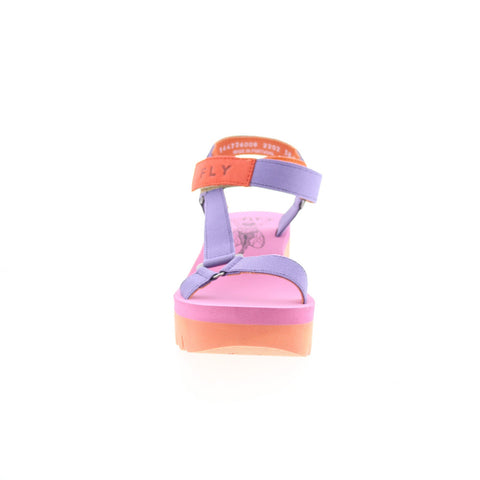 Fly London Yefa YEFA726FLY-008 Womens Purple Leather Platform Sandals Shoes