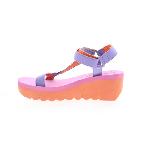 Fly London Yefa YEFA726FLY-008 Womens Purple Leather Platform Sandals Shoes