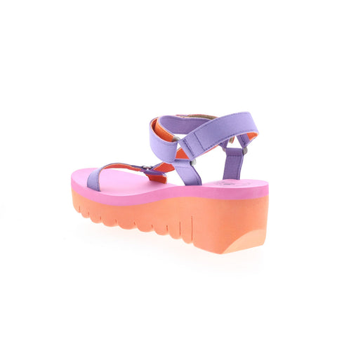 Fly London Yefa YEFA726FLY-008 Womens Purple Leather Platform Sandals Shoes