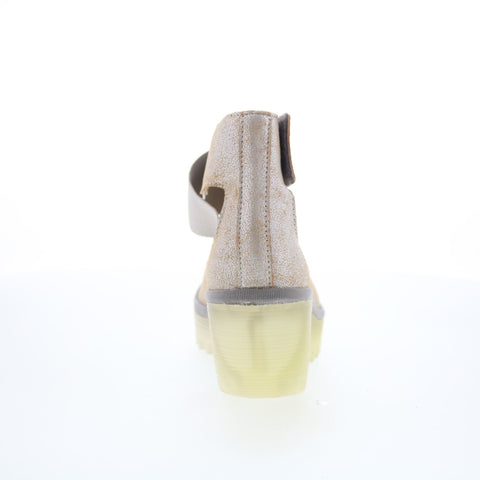 Fly London Yefi YEFI473FLY-002 Womens Beige Leather Wedges Sandals Shoes