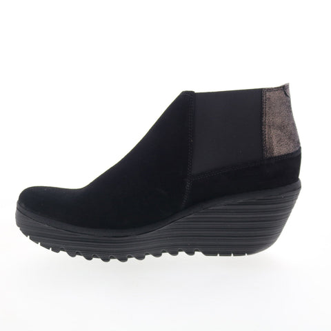 Fly London Yego YEGO400FLY-007 Womens Black Suede Ankle & Booties Boots