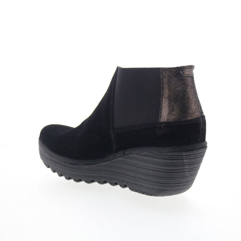 Fly London Yego YEGO400FLY-007 Womens Black Suede Ankle & Booties Boots