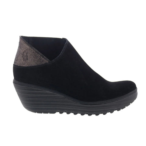Fly London Yego YEGO400FLY-007 Womens Black Suede Ankle & Booties Boots