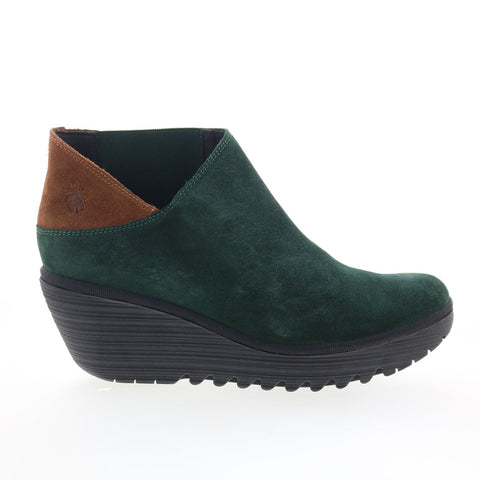 Fly London Yego YEGO400FLY-005 Womens Green Suede Ankle & Booties Boots