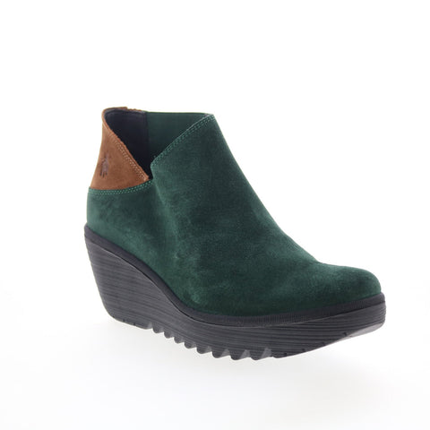Fly London Yego YEGO400FLY-005 Womens Green Suede Ankle & Booties Boots